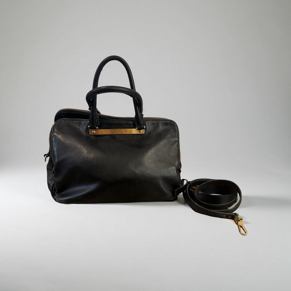 Marc by Marc Jacobs Goodbye Columbus Black Leather Satchel